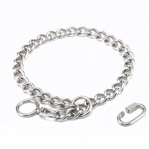 不銹鋼狗鏈項圈p鏈牽引繩狗項圈脖套