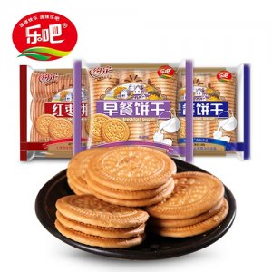 樂吧早餐餅干三種口味