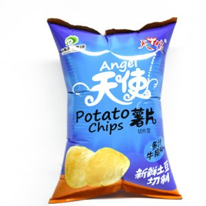 天使土豆片新包裝牛排味