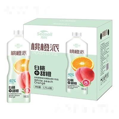 海帆白桃甜橙益生菌復(fù)合果汁飲品1.25LX6