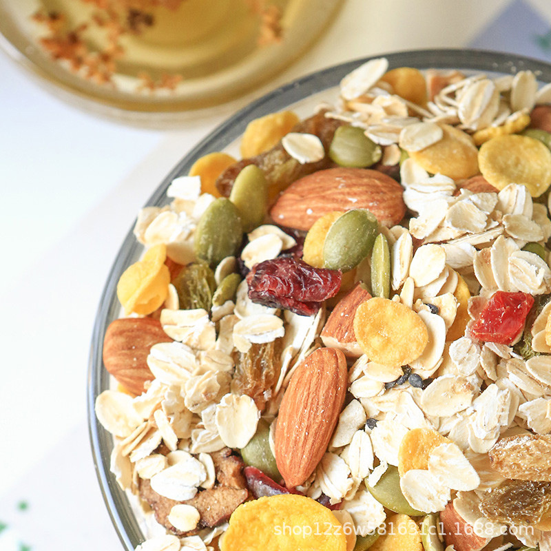 烘培堅果混合燕麥片 即食堅果水果麥片早餐代餐廠家直銷批發(fā)代發(fā)OEM代加工