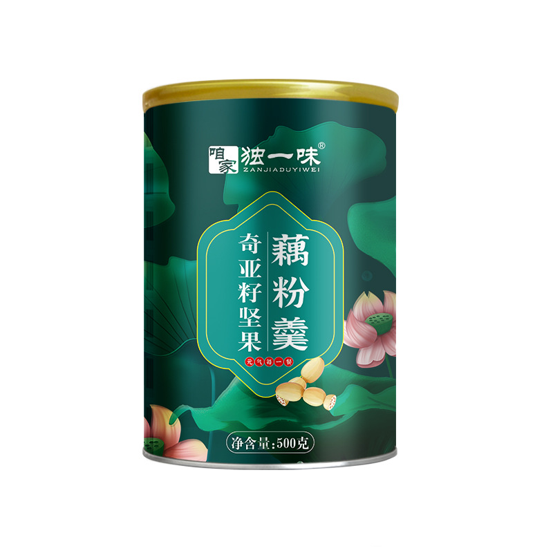 咱家獨一味蓮藕粉羹500g營養(yǎng)早餐代餐飽腹奇亞籽堅果藕粉OEM代加工