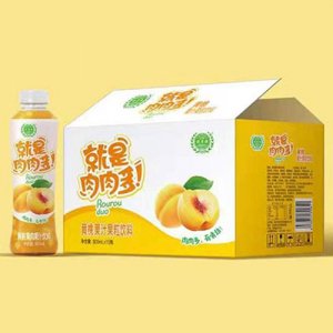 優(yōu)貝源就是肉肉多黃桃果汁果粒飲料500mlx15